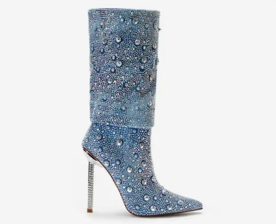 Feeling Trendy Denim Heels