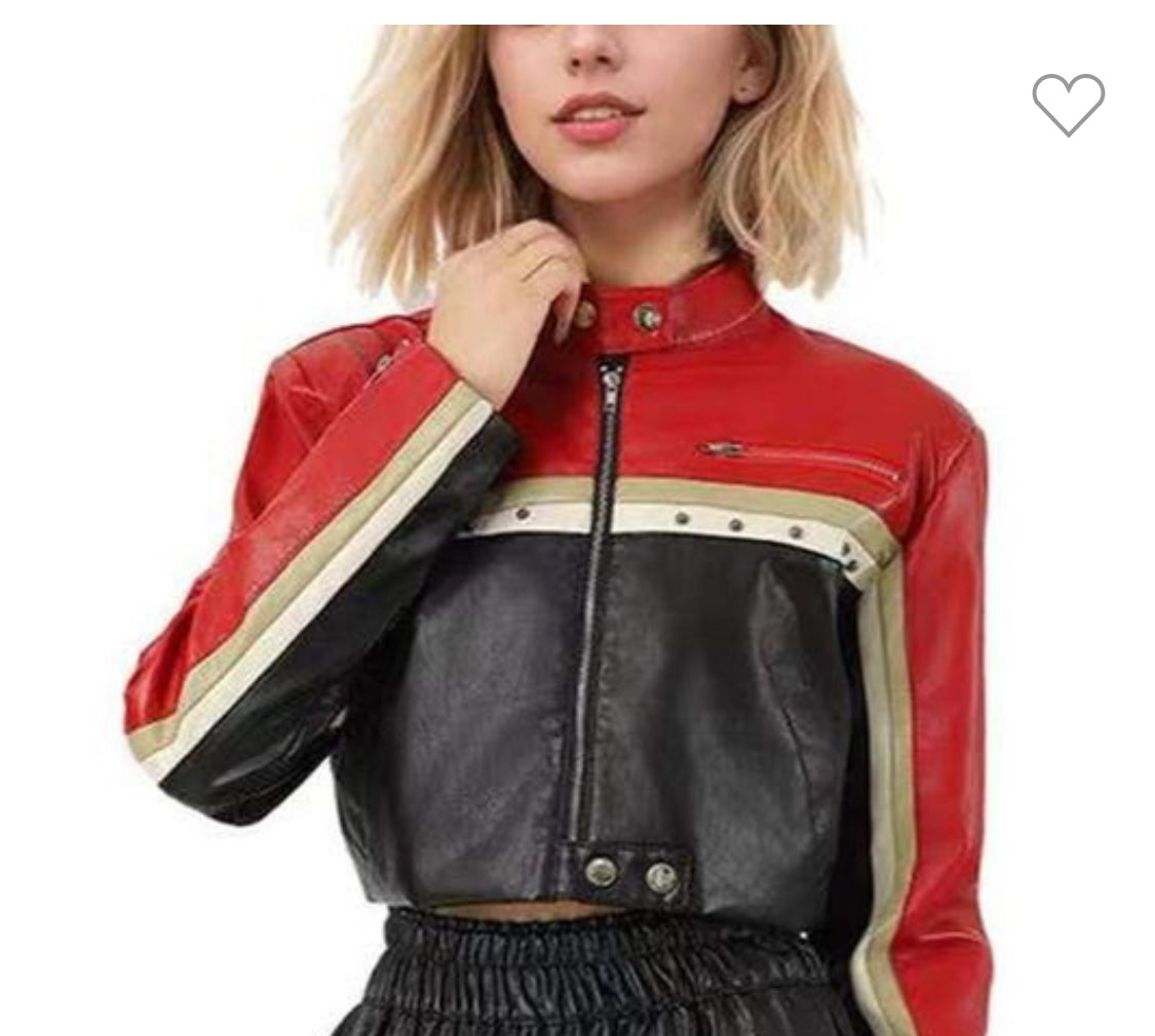 Kasi Crop Leather Jacket