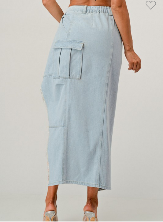 Let It Ride Denim Skirt