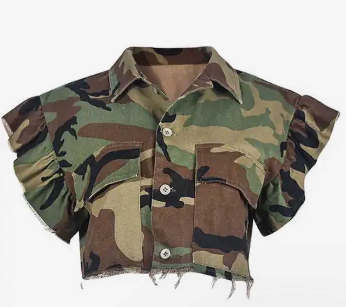Camo Coutre Top