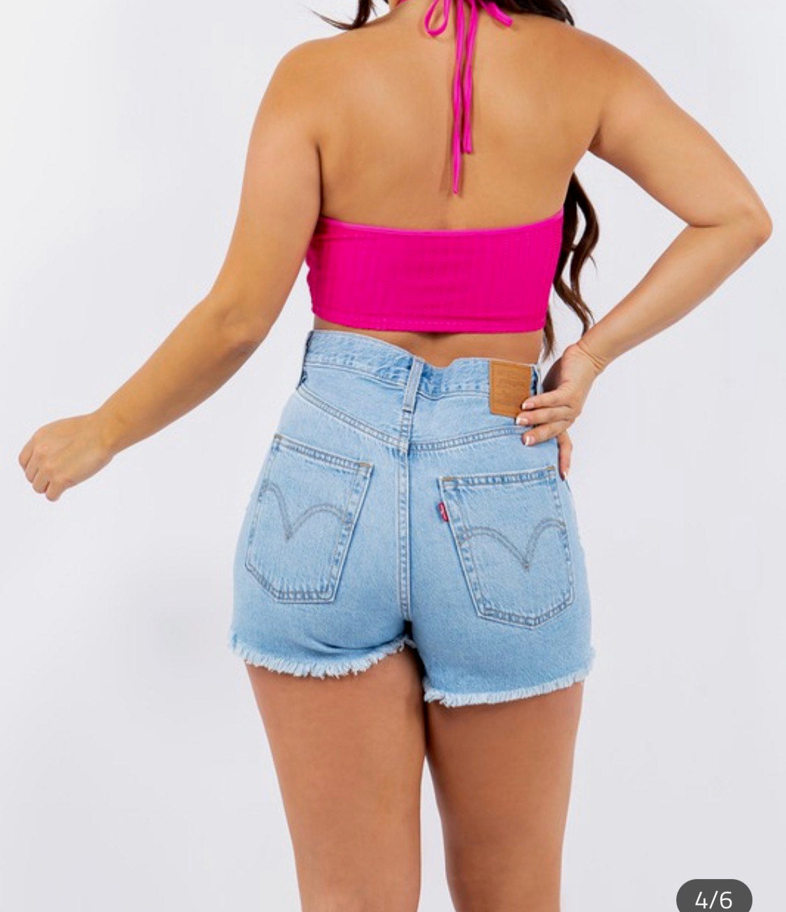 Pink Paradise Halter Crop Top