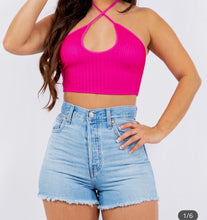 Load image into Gallery viewer, Pink Paradise Halter Crop Top