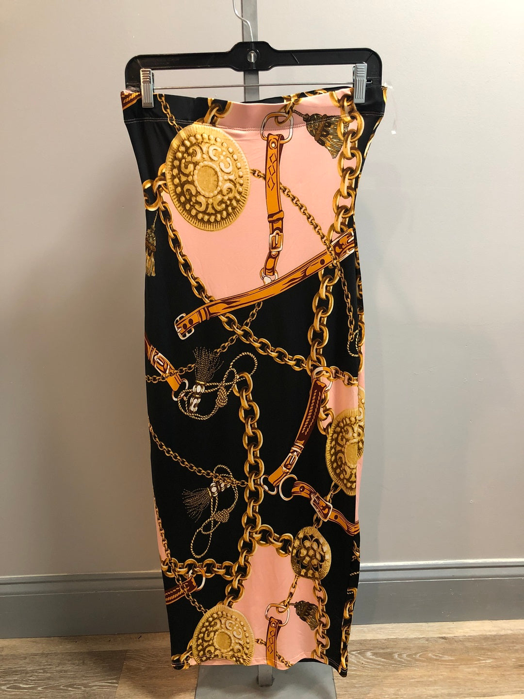 Chain strapless dress