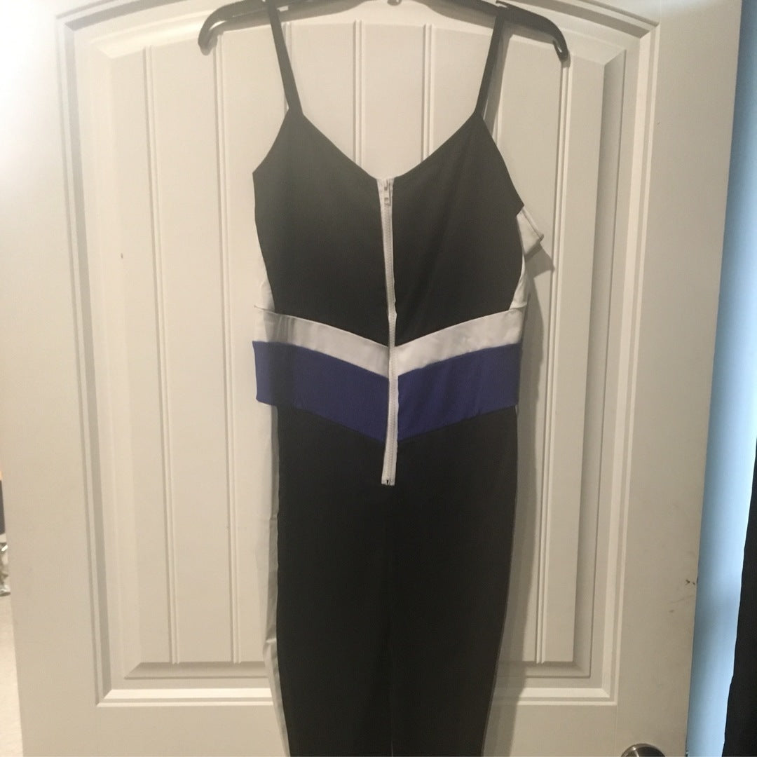 Black Blue White Jumpsuit