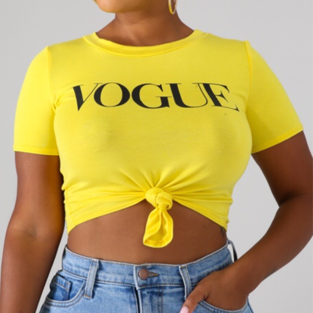 Vogue Tee Shirt Black & Yellow