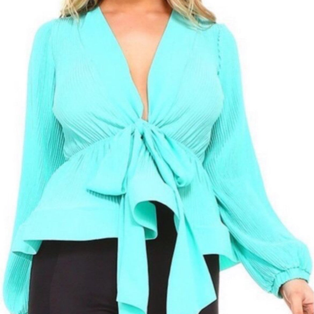 Turquoise Flare Top