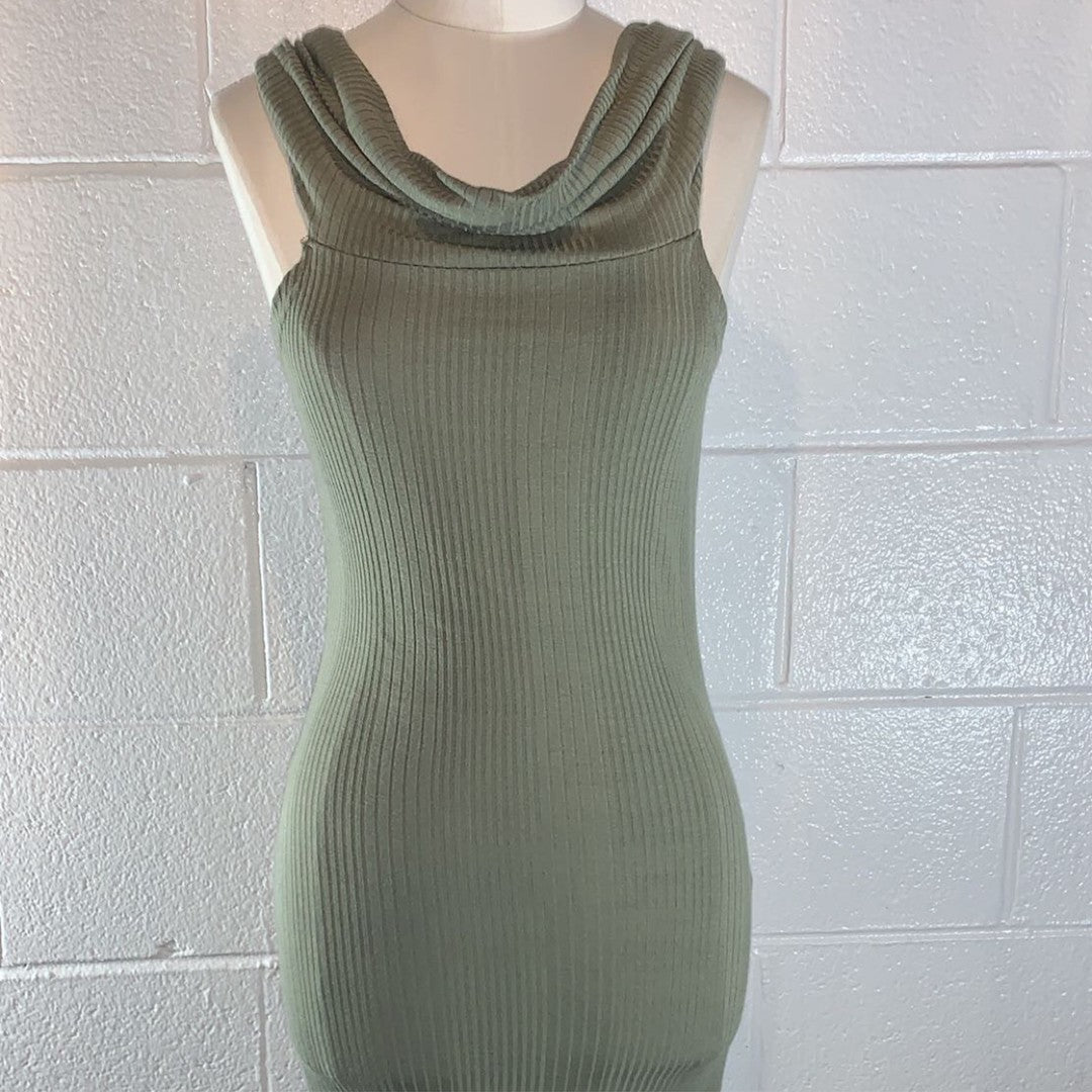 Olive Green Sleevless Dress