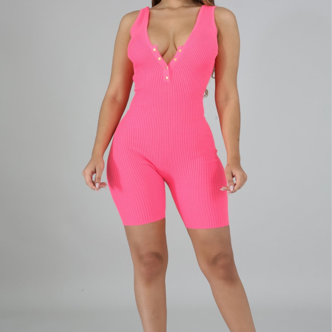 Pink Knit Romper