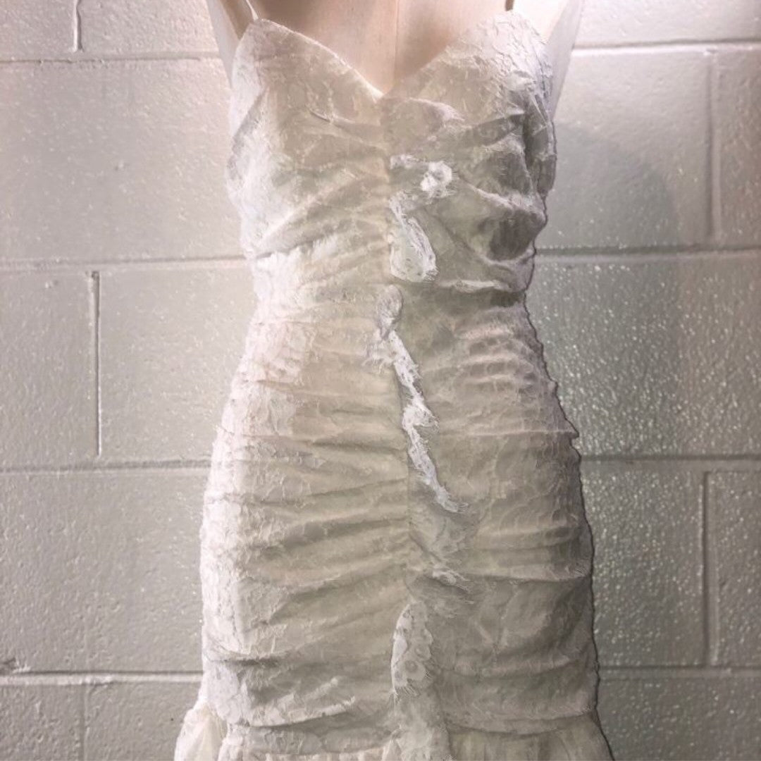 White Fuffled Dress