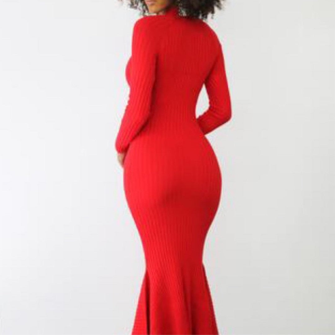 Red Flare Bottom Dress