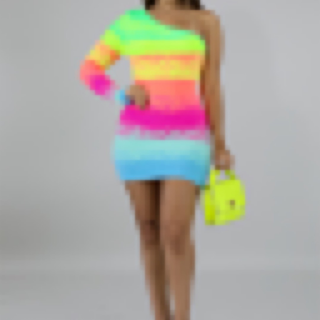 Fuzzy Neon Mini Dress