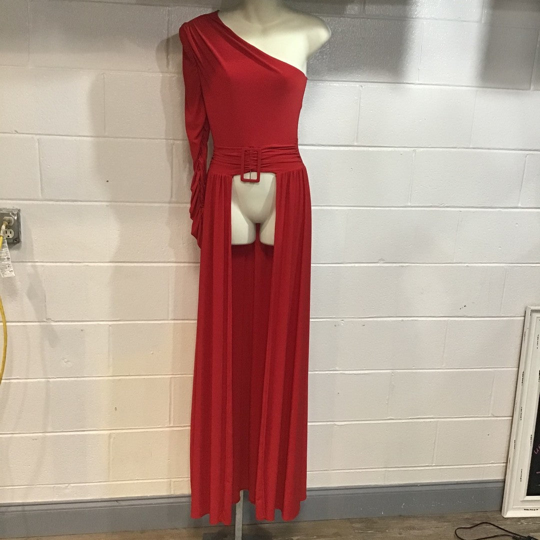 Red Off The Shoulder Open Front Top