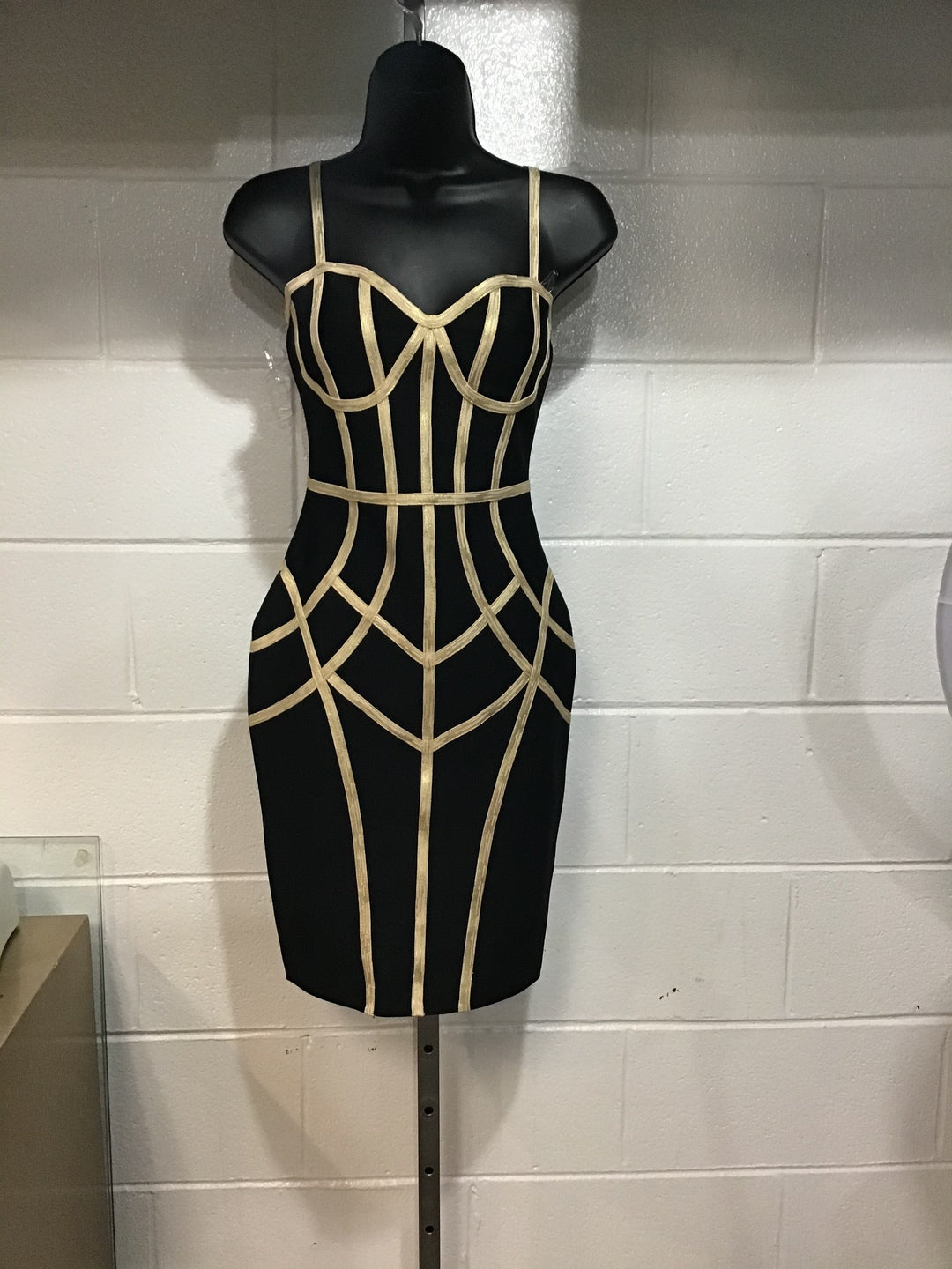 Bandage Black And Gold To Hold On Dress