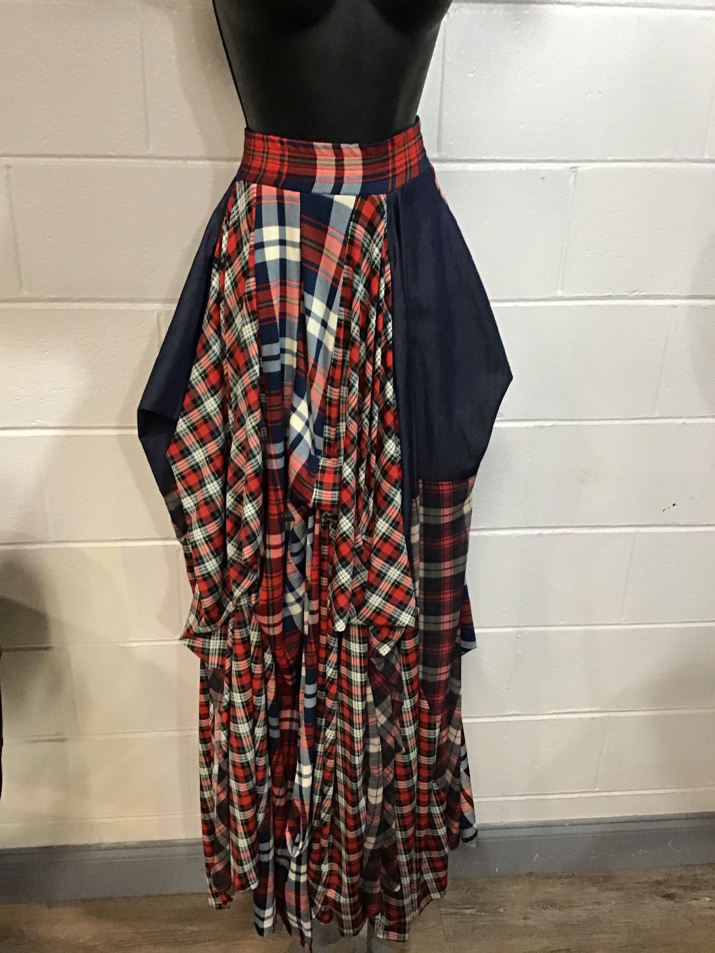 Red plaid skirt