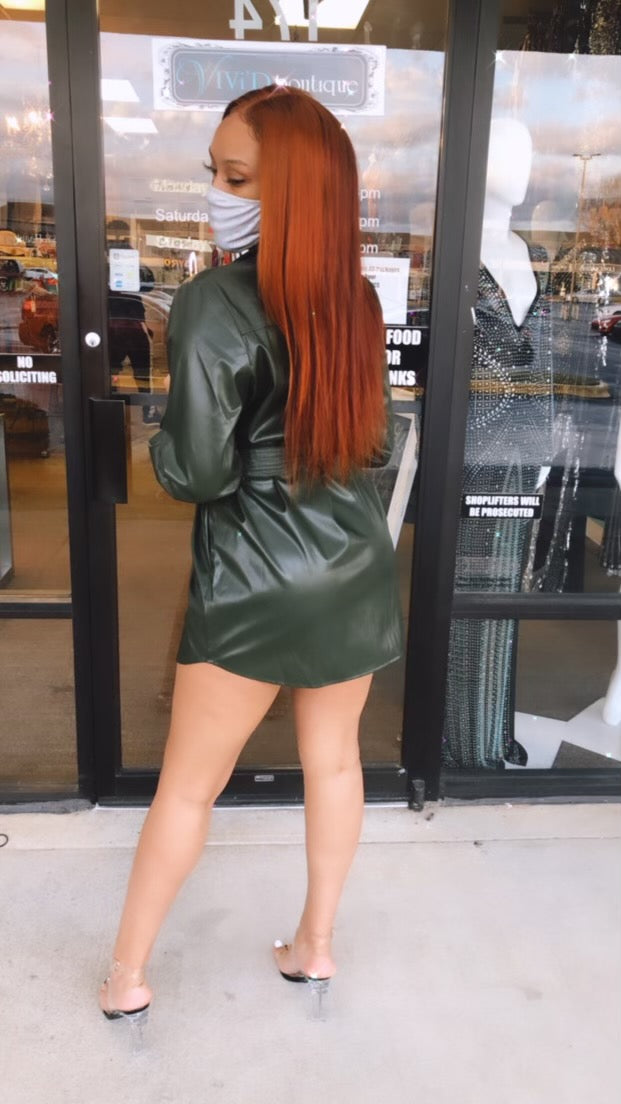 Swag Out Leather Jacket Dress