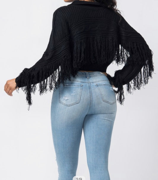 Collar Fringe Top