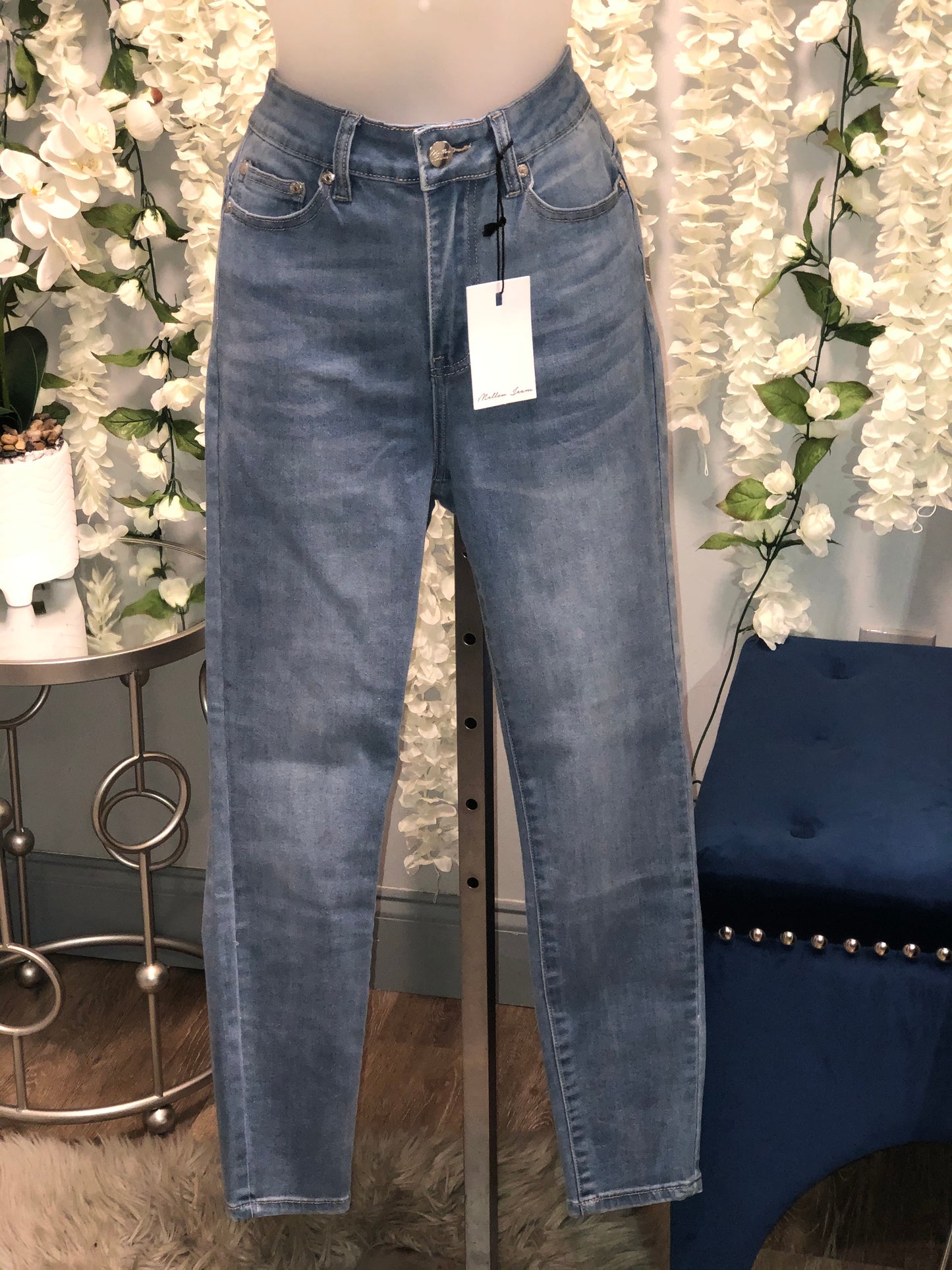 Blue skinny jeans