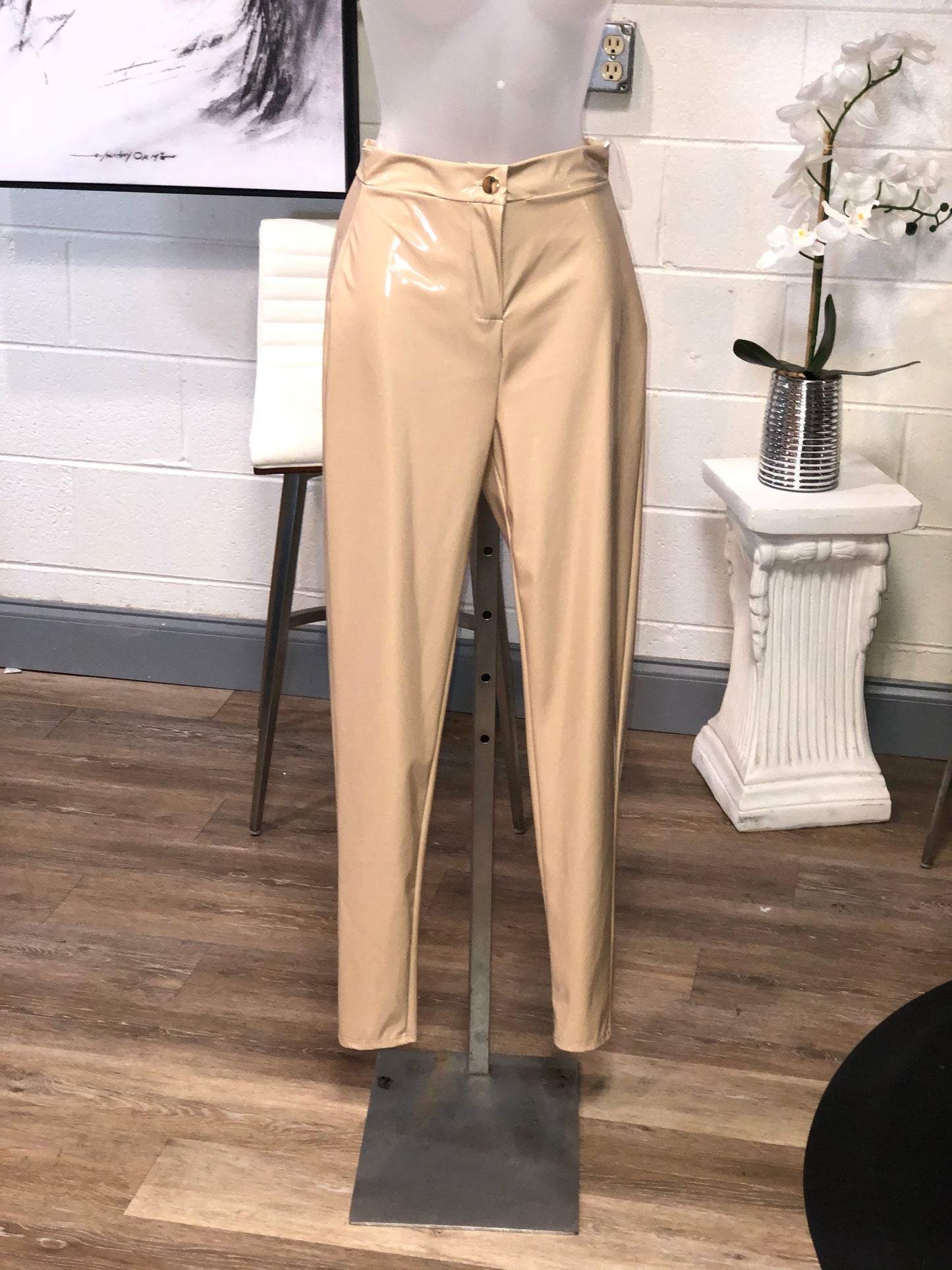Nude latex pants