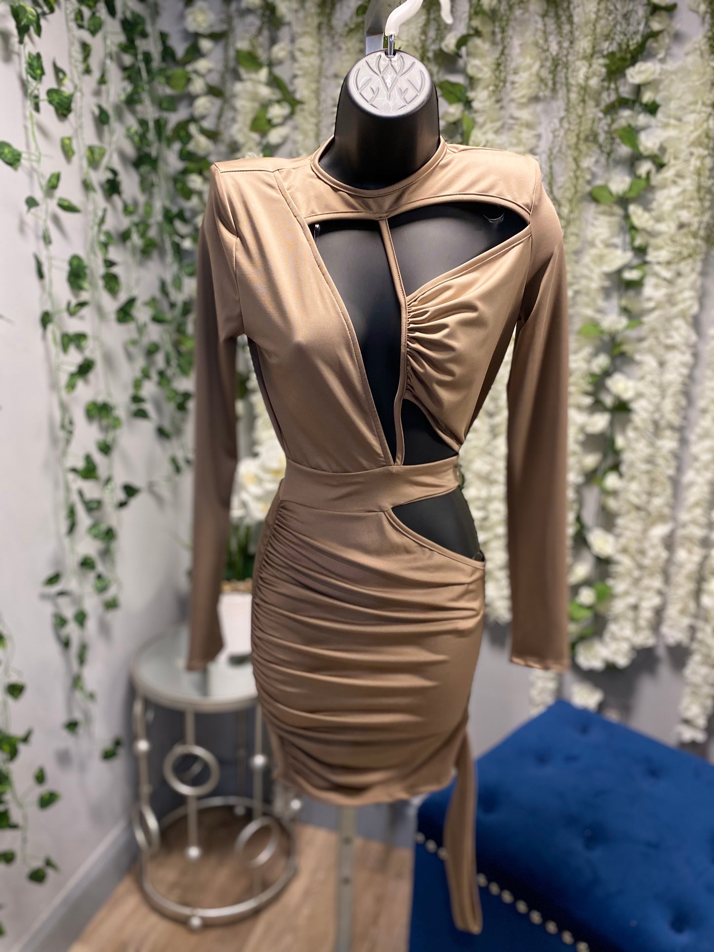 Who Gone Check Me Dress Taupe