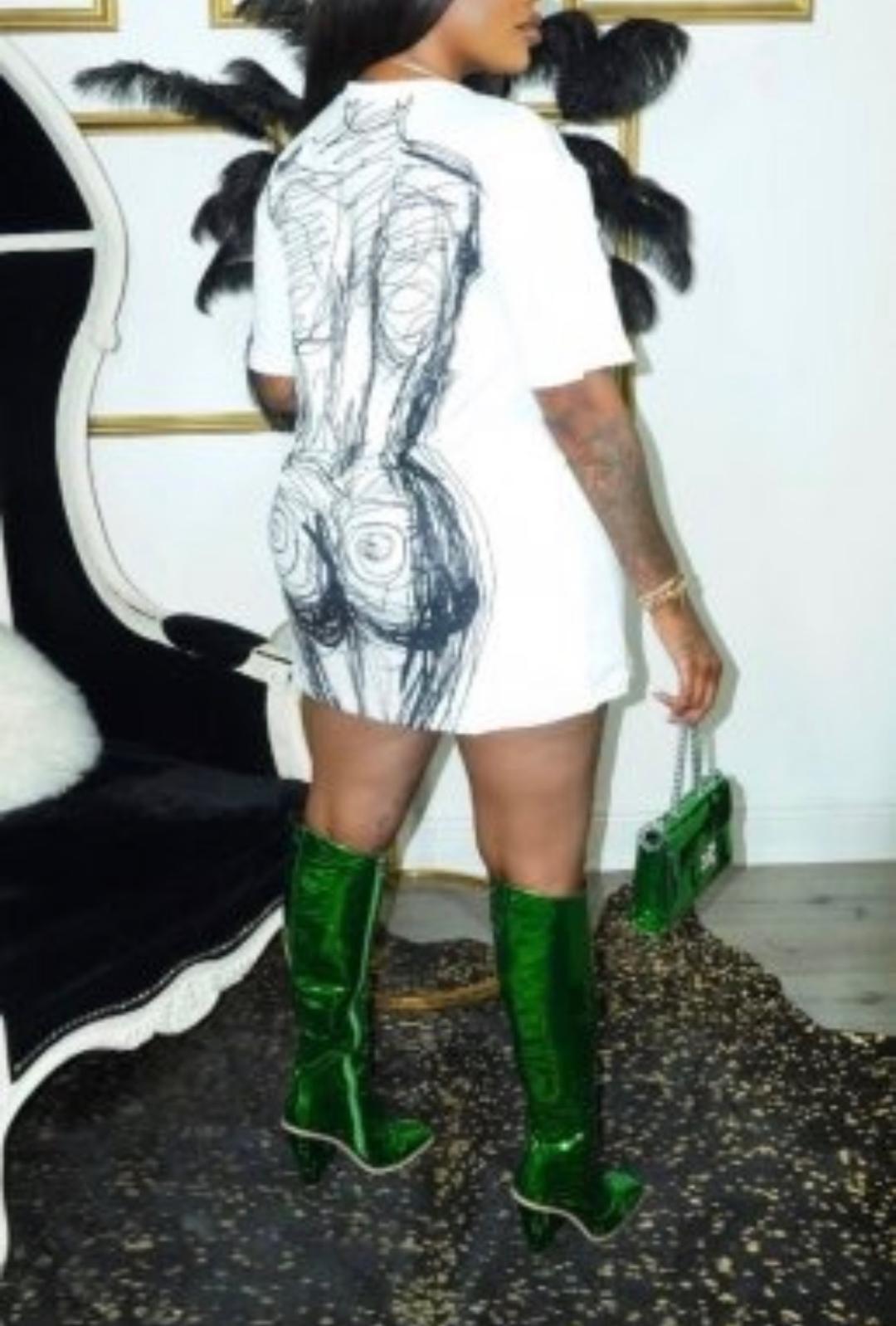 Scribble Body Print Dress