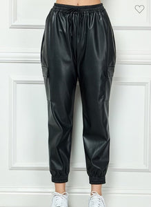 Sally Faux Leather Jogger