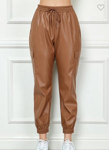 Sally Faux Leather Jogger