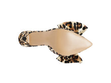 Load image into Gallery viewer, Joelle High Heel Bow Tie Leopard Print Mules
