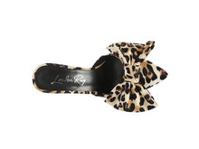 Load image into Gallery viewer, Joelle High Heel Bow Tie Leopard Print Mules
