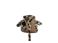 Load image into Gallery viewer, Joelle High Heel Bow Tie Leopard Print Mules
