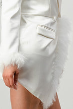 Load image into Gallery viewer, Athina Holiday feathered blazer mini dress
