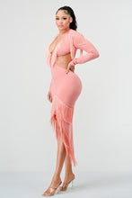 Load image into Gallery viewer, ATHINA SWEETHEART TASSEL BANDAGE DRESS
