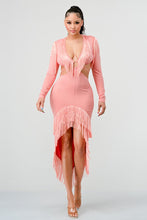 Load image into Gallery viewer, ATHINA SWEETHEART TASSEL BANDAGE DRESS
