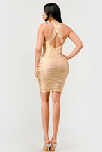 Load image into Gallery viewer, Gold Glamour Bandage  Dress
