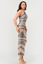 Load image into Gallery viewer, Metallic Bandage Mesh Insert Dress
