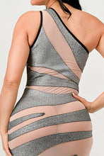 Load image into Gallery viewer, Metallic Bandage Mesh Insert Dress
