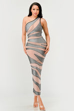 Load image into Gallery viewer, Metallic Bandage Mesh Insert Dress
