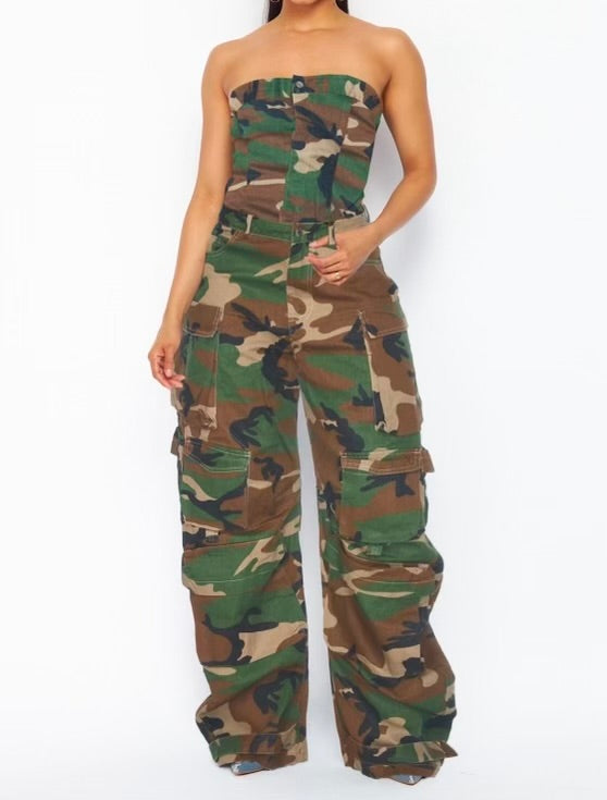 Don’t Stop Camo Jumpsuit