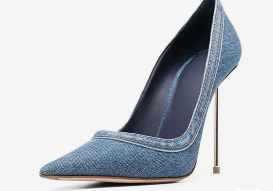 Closing Deals Denim Heel