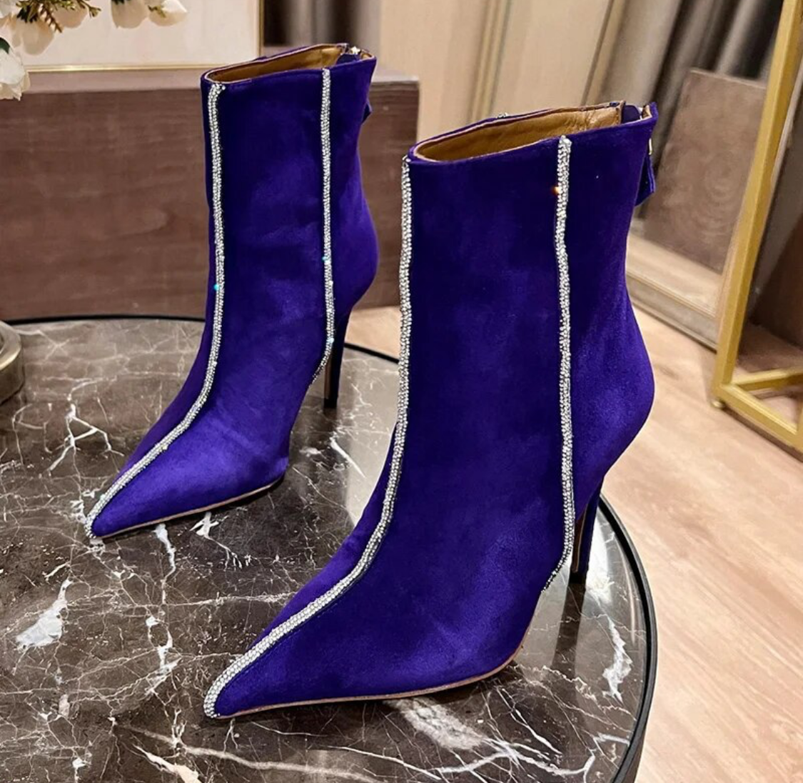 Diamond Suede Boots