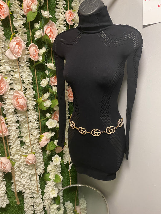 Turtle Neck Black Dress