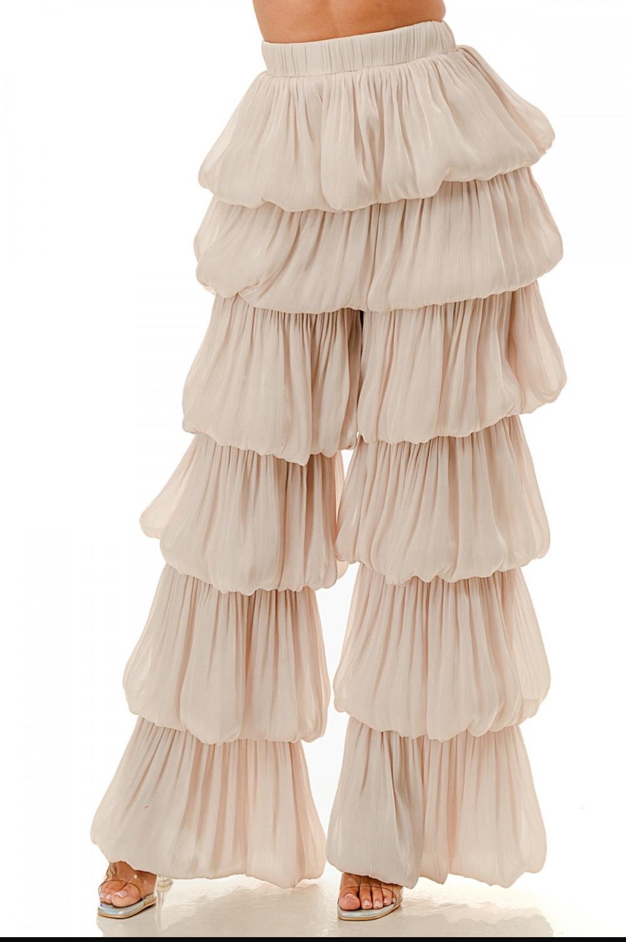 Drama Layer Pants-Beige