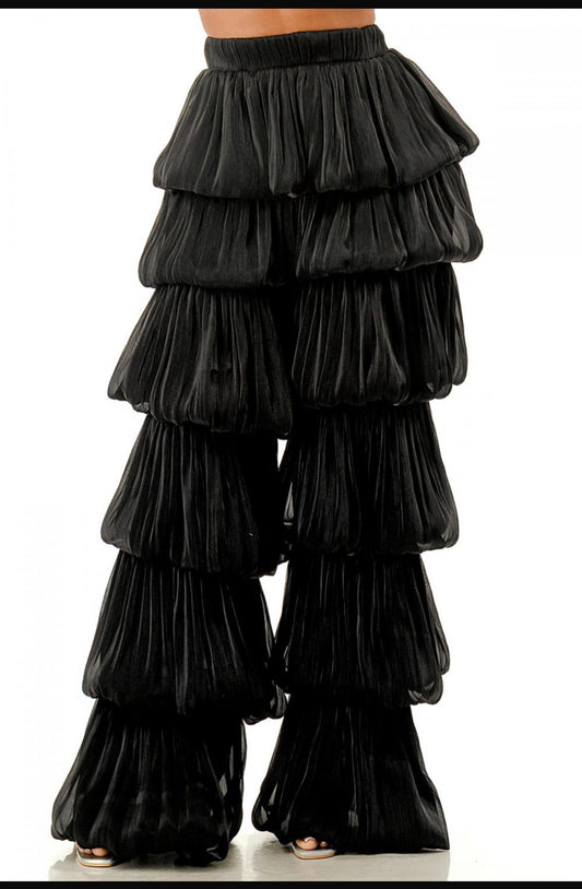 Drama Layer Pants- Black