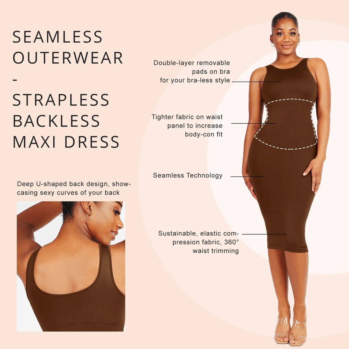 V-sculpt Hourglass Knee length Dress