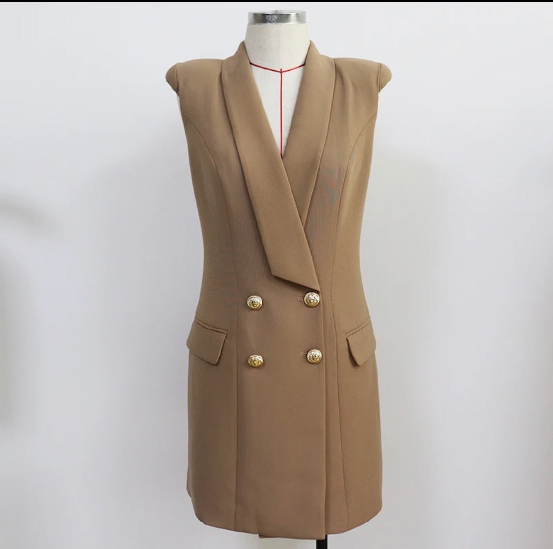 Double Breasted Vest Dress