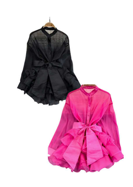 Sheer Delight Ruffle Blouse