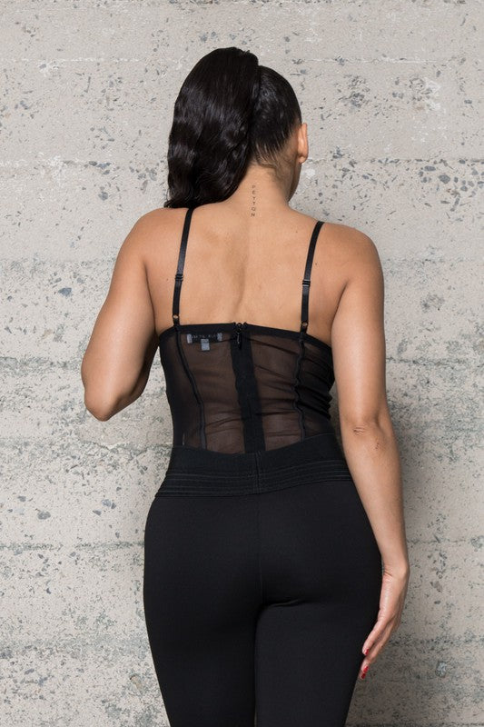 RHINESTONE MESH BODYSUIT