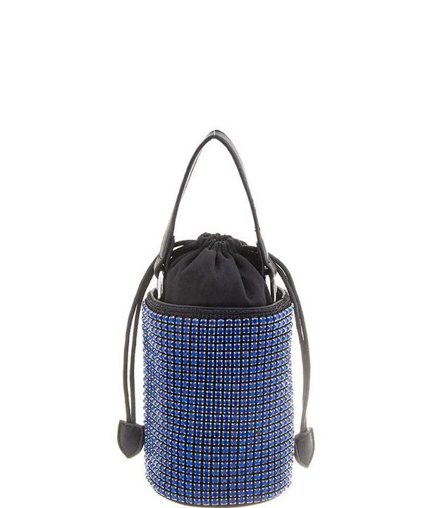 Rhinestone Cylinder Drawstring CrossbodyBag