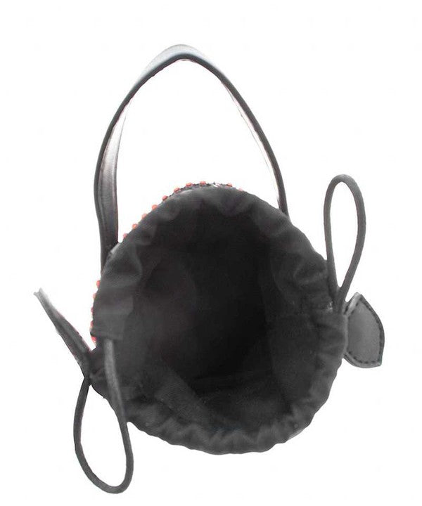 Rhinestone Cylinder Drawstring CrossbodyBag