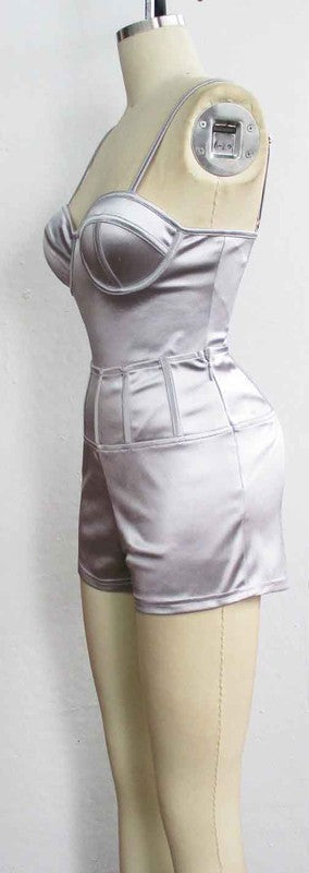 STRETCHY TWO PIECE SATIN SET