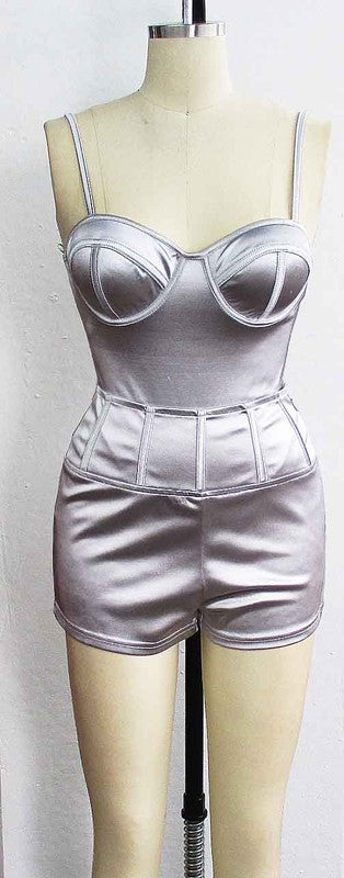 STRETCHY TWO PIECE SATIN SET